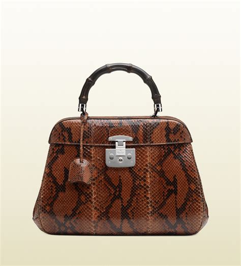 gucci lady lock python top handle bag|gucci handbags for women.